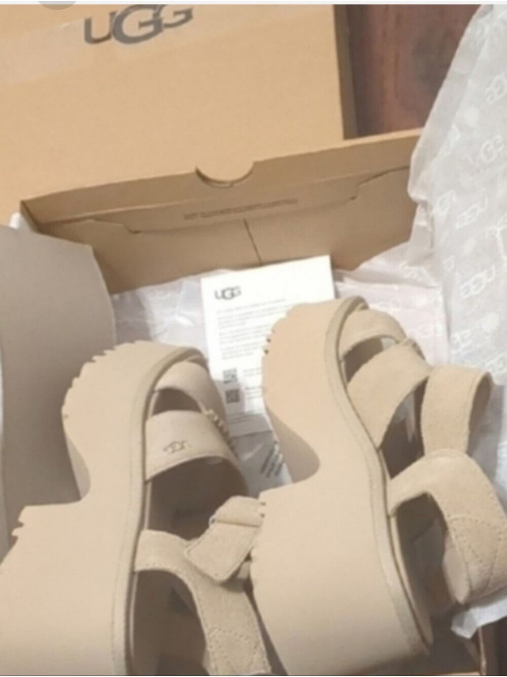 New Ugg New Height Ankle Strap Sandals color Mustard Seedsize 9 - Picture 4 of 9